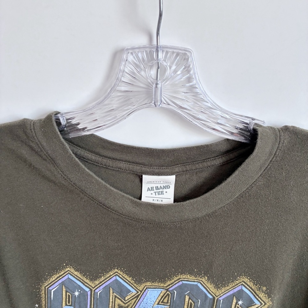 American Eagle band t-shirt green olive AC/DC short sleeves cotton logo - Picture 4 of 7